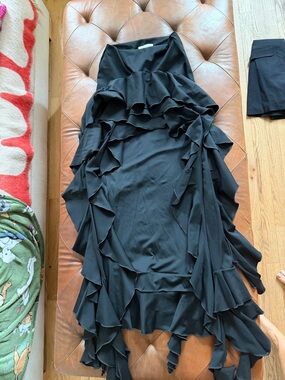 Fanci club hi low ruffle maxi skirt